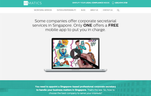 Himatics Website Design on Desktop
