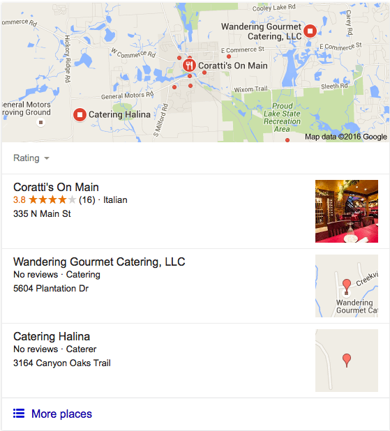 Catering Search Results
